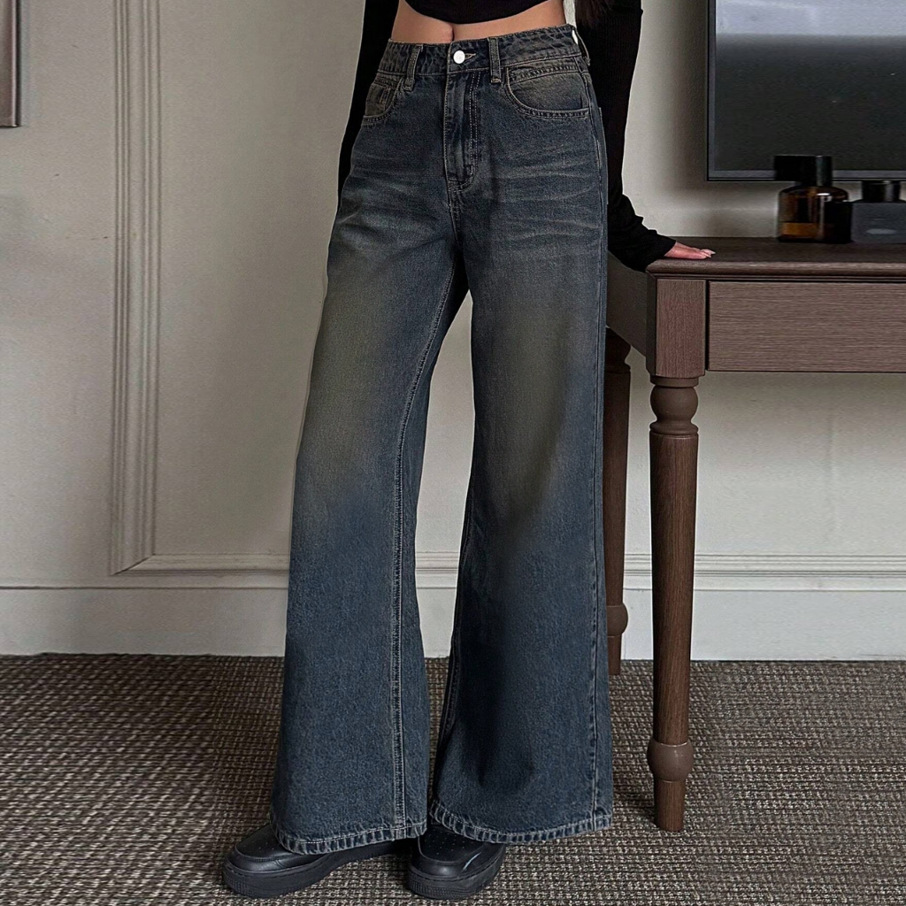 Flare Jeans High Waitst Vogue Denim Pants Bootcut Korean Style Seluar Meerqeen Jeans