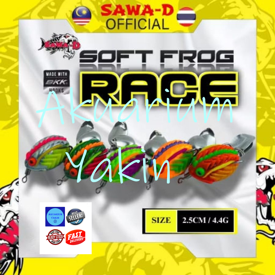 4077 SAWA-D RACE SOFT FROG 2.5CM / 4.4GRAM BKK HOOK FISHING LURE SAWAD