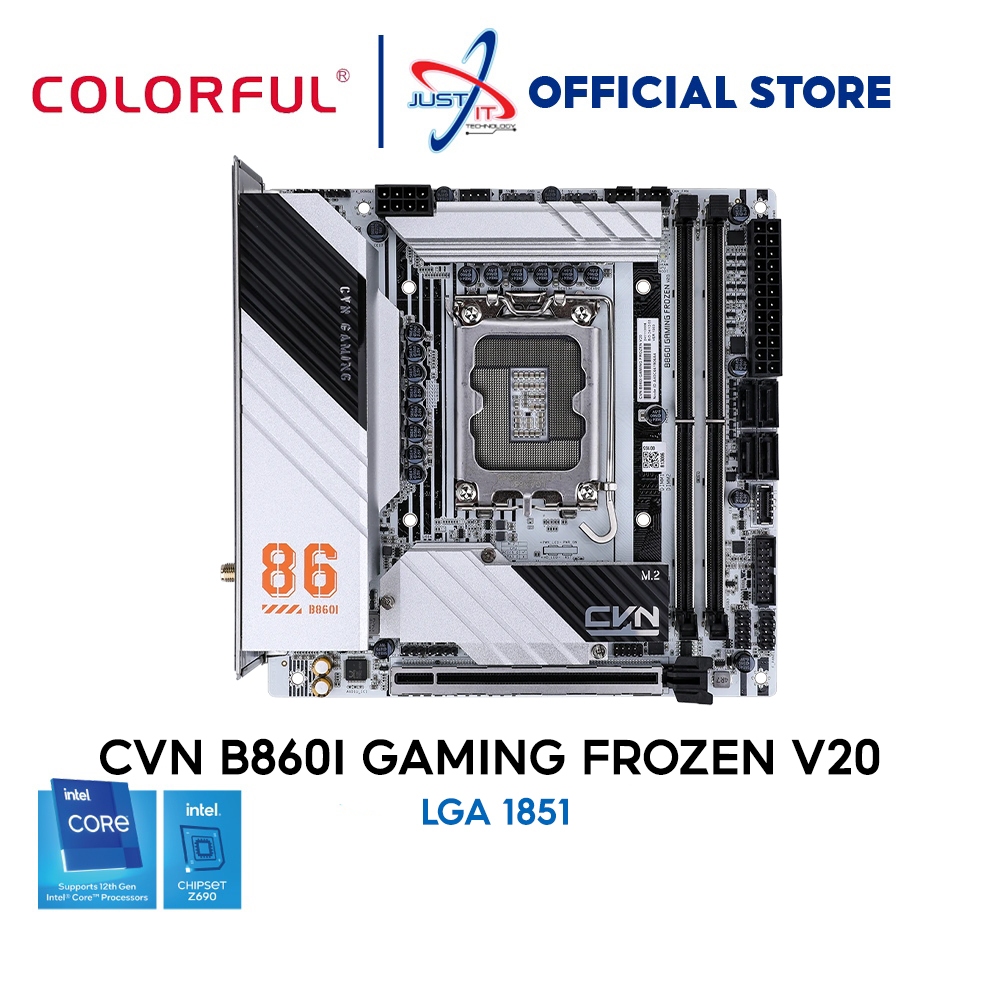 สีสัน CVN B860I GAMING FROZEN V20 ITX LGA1851 เมนบอร์ดสําหรับเล่นเกม COMBO ULTRA 5 225 / 225F / 235 