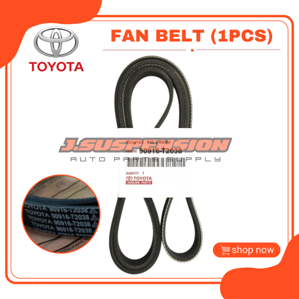 สายพานพัดลม Toyota (90916-T208) 6PK1150 - Toyota Sienta NSP170 2016 - 2019