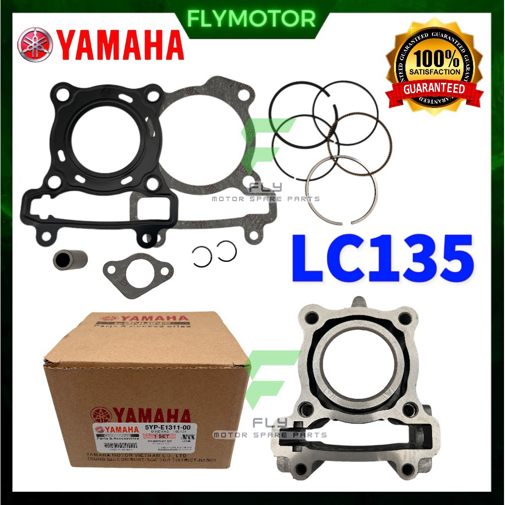 YAMAHA LC135 135LC LC 135 V1-V8 4S 5S มาตรฐาน CYLINDER BLOCK ชุด 54 มม. BLOK PISTON RING PIN GASKET
