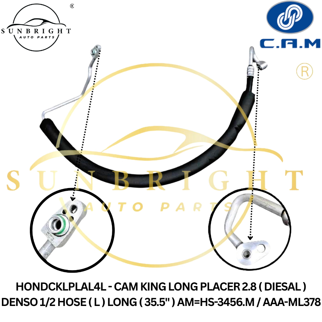 CAM KING LONG PLACER DENSO 1/2 HOSE ( L ) LONG (3.5" ) AM=HS-3456.ม
