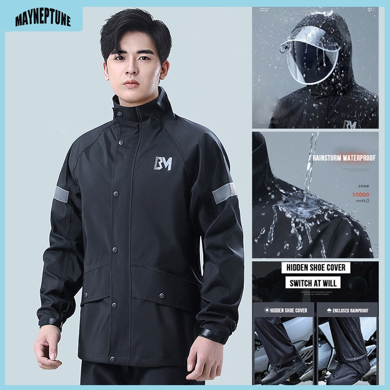 ชุดเสื้อกันฝนผู้ชายรถจักรยานยนต์กันน้ํา Jas hujan Motorsikal Baju Hujan
