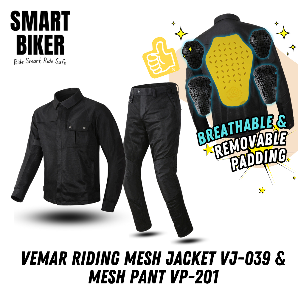 Vemar Riding Mesh Jacket VJ039 & Mesh Pant New Motorcycle Jacket Vintage Spring Summer Breathable