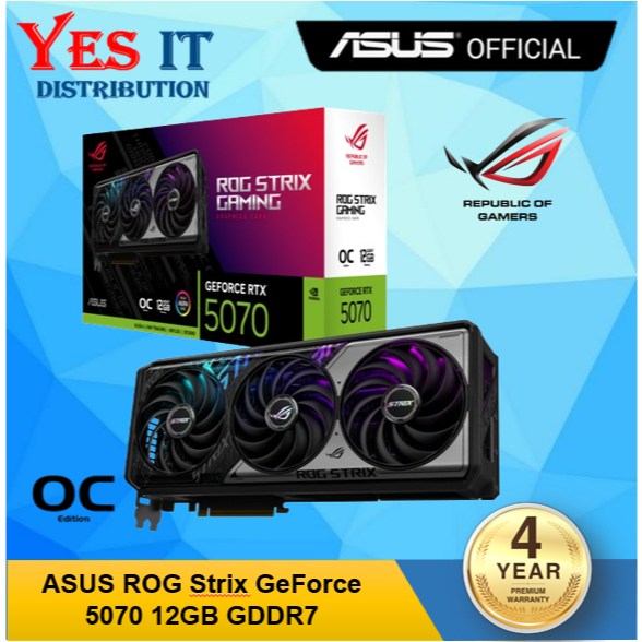 ASUS ROG Strix GeForce 5070 12GB GDDR7 / 5070 Ti 16GB GDDR7 OC Edition การ์ด GRAPHUC