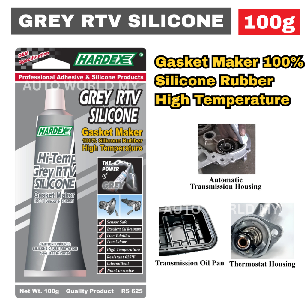 HARDEX RTV ซิลิโคนเครื่องทําปะเก็นหมากฝรั่งสีเทา (100g) RS625