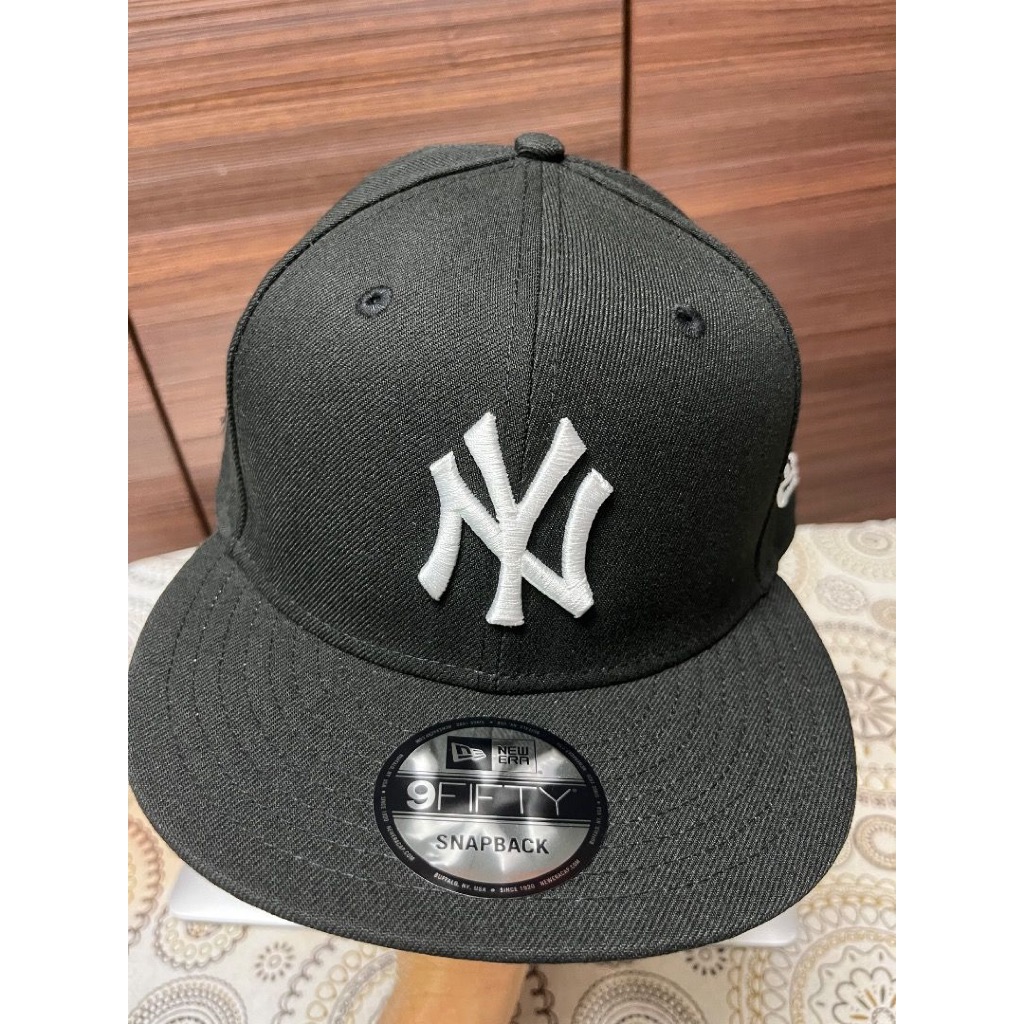 NE 9 Fifty Topi Team Black Cap โลโก้สีขาว NYY หมวกเบสบอลปรับ Snapback