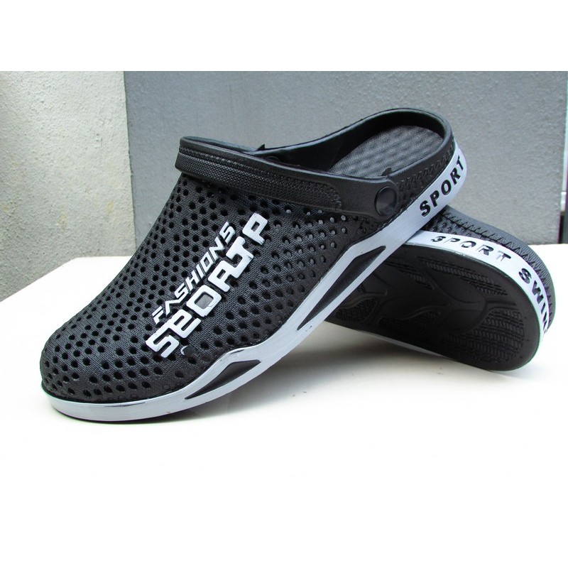 Ccs 3881 Kasut Kerja Getah Kasut Separuh ยางผู้ชายรองเท้าแตะ Crocks LiteRide Hole รองเท้า Crok ยาง C