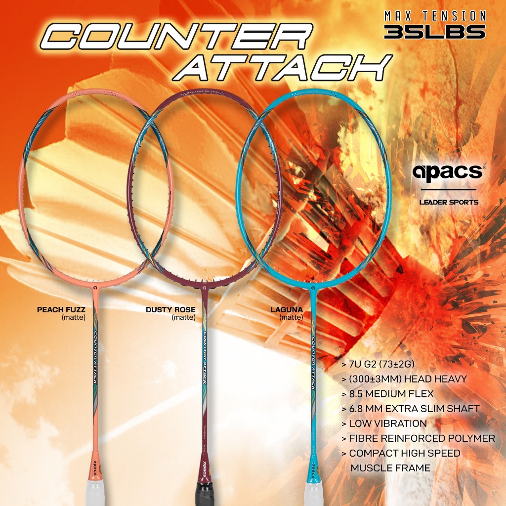 (ฟรี STRING & GRIP) APACS BADMINTON CKET COUNTER ATTACK 7UG1