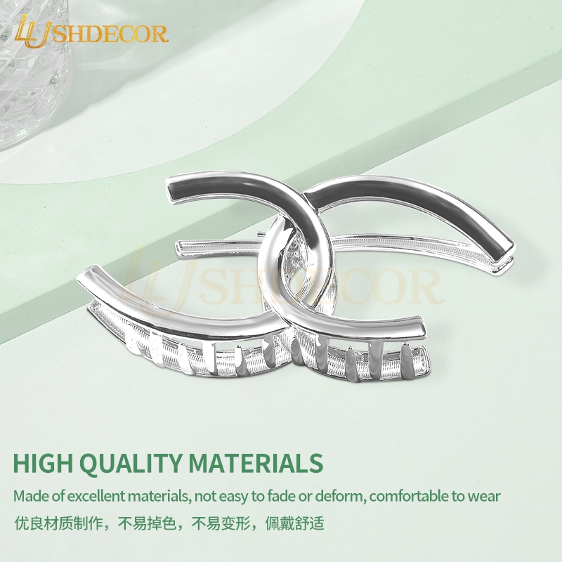 คลิปโลหะ Double C สําหรับผู้หญิงฤดูใบไม้ร่วงและฤดูหนาวหัวหัวขนาดใหญ่ Reka Bentuk Multi Hair Reka Ben