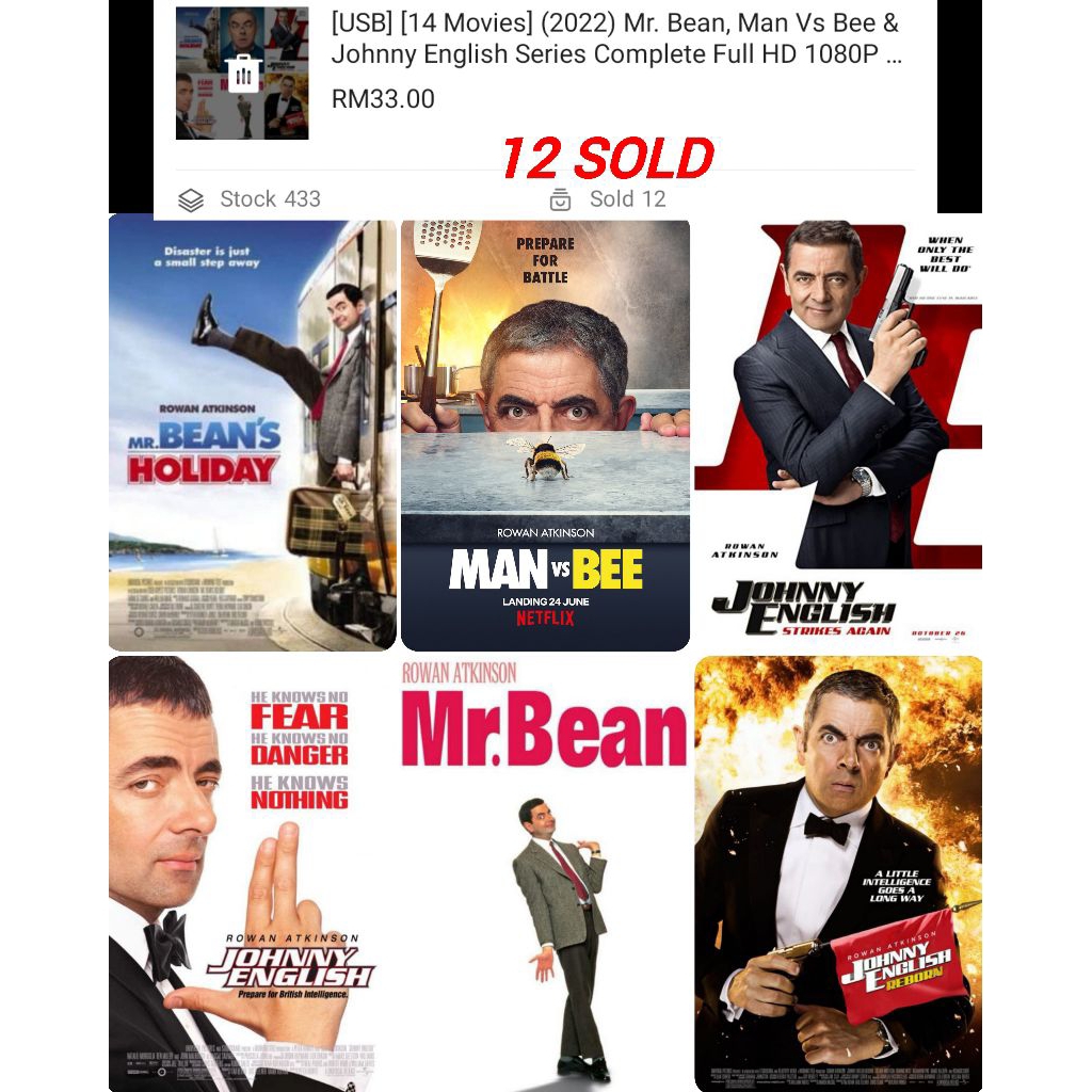 [USB] [14 ภาพยนตร์] (2022) นาย. Bean, Man Vs Bee & Johnny English Series Full HD 1080P Rowan Atkinso