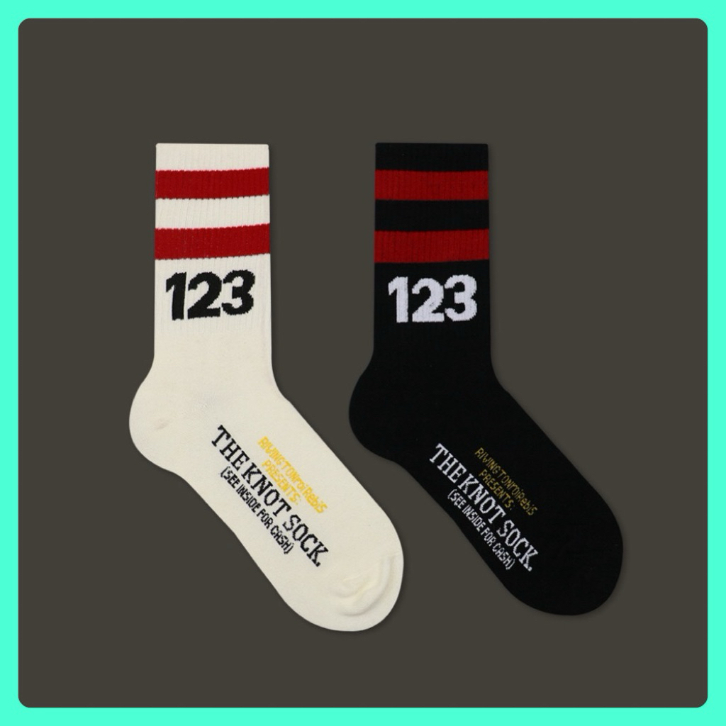 RRR 123 Crew ถุงเท้าผ้าฝ้าย Unisex Stoking