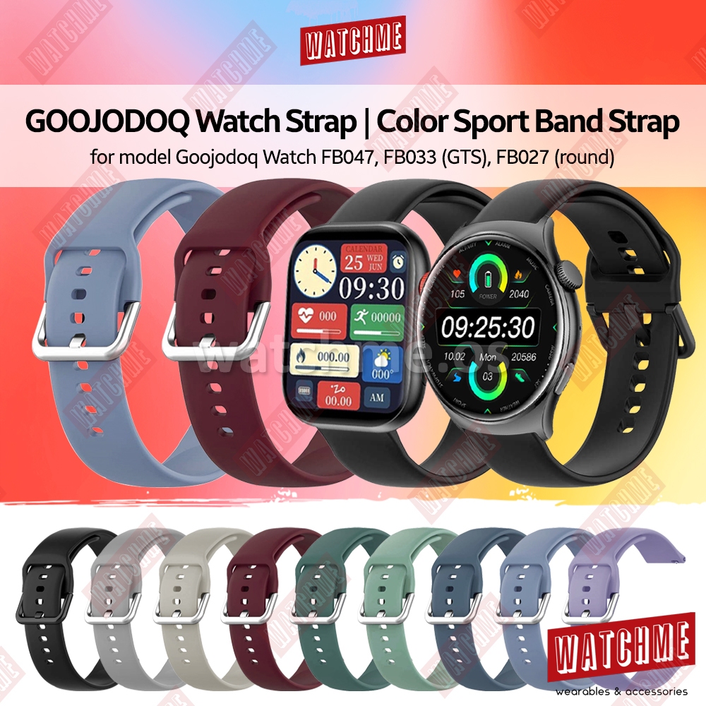 GOOJODOQ สายนาฬิกา สี Sport Band สไตล์ 22mm 20mm, หัวเข็มขัดสแตนเลส (สําหรับ smartwatch FB047, FB033 GTS, FB027)