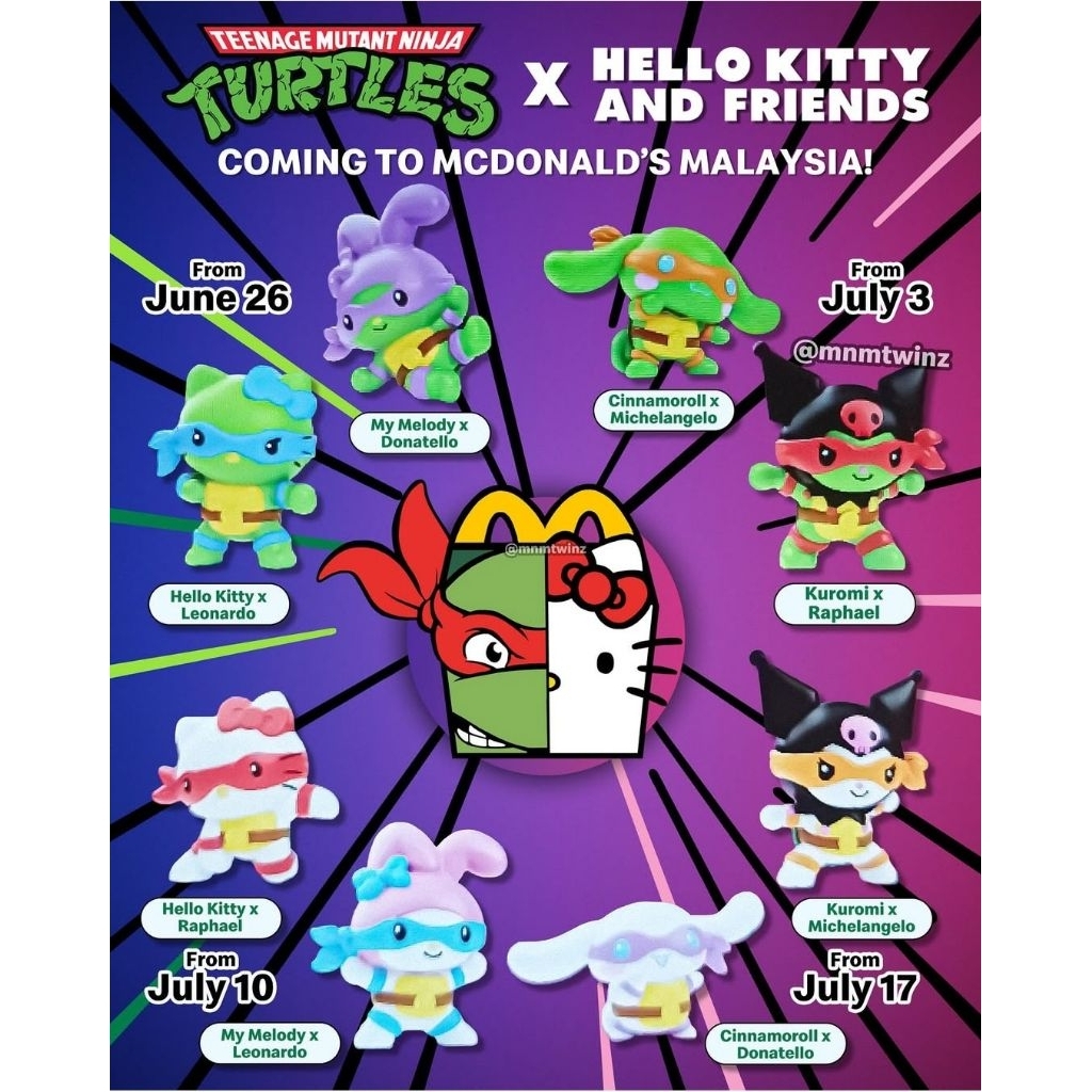 McDonald Mcd Mekdi McDonalds TMNT เต่านินจาวัยรุ่น x Hello Kitty