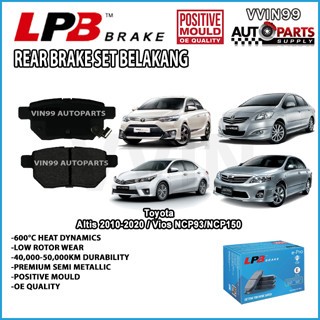 [ผ้าเบรคหลัง] Toyota Vios NCP93/NCP150/NCP151 Altis ZRE141/E170 LPB Premium Semi Metallic Euro Stand