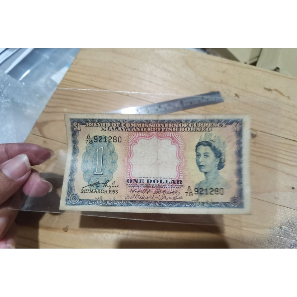 MALAYA BORNEO 1953, 1 DOLLAR
