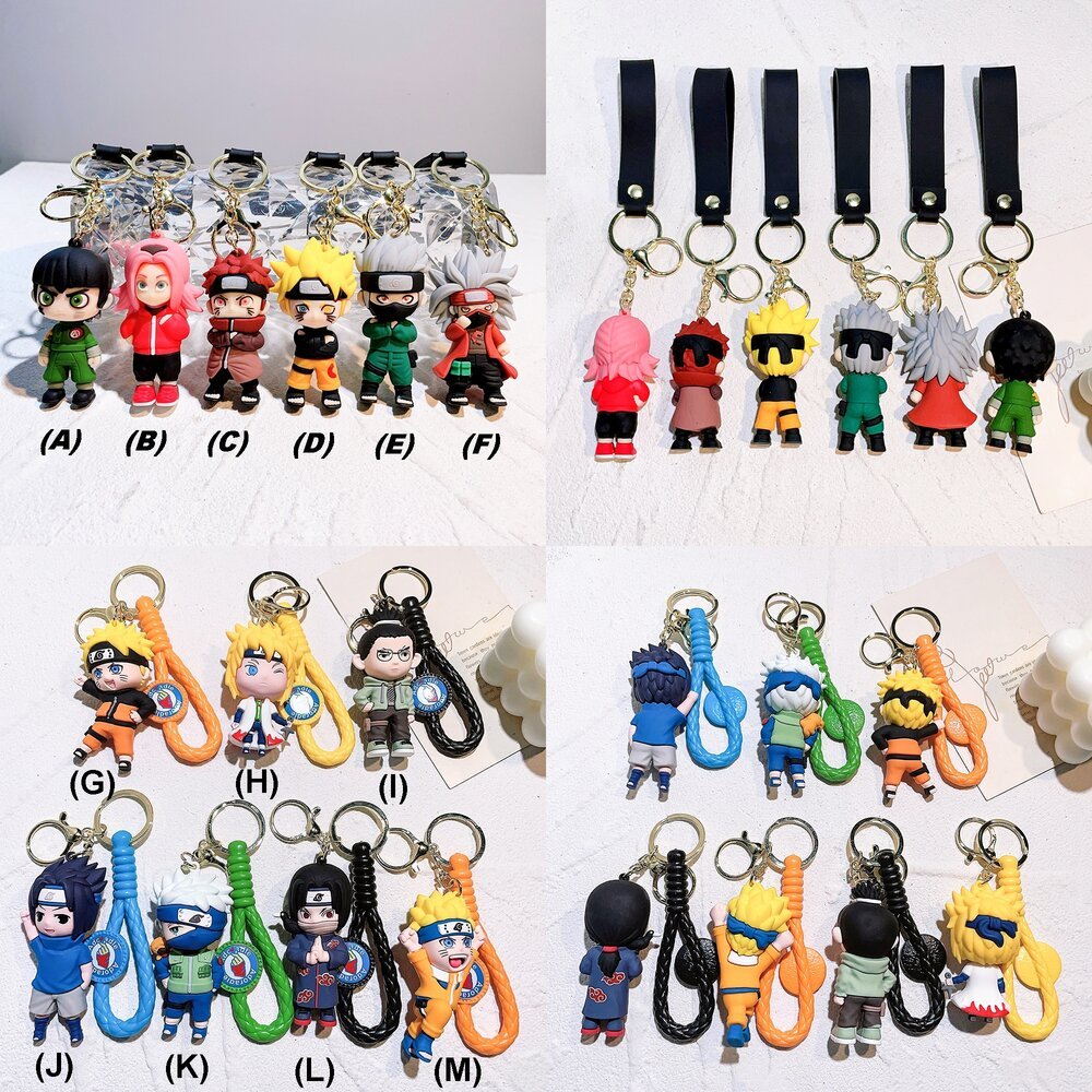Naruto Kakashi Itachi Sasuke Sakura Lee ฯลฯพวงกุญแจน่ารัก Key Ring Key Holder Gen 2