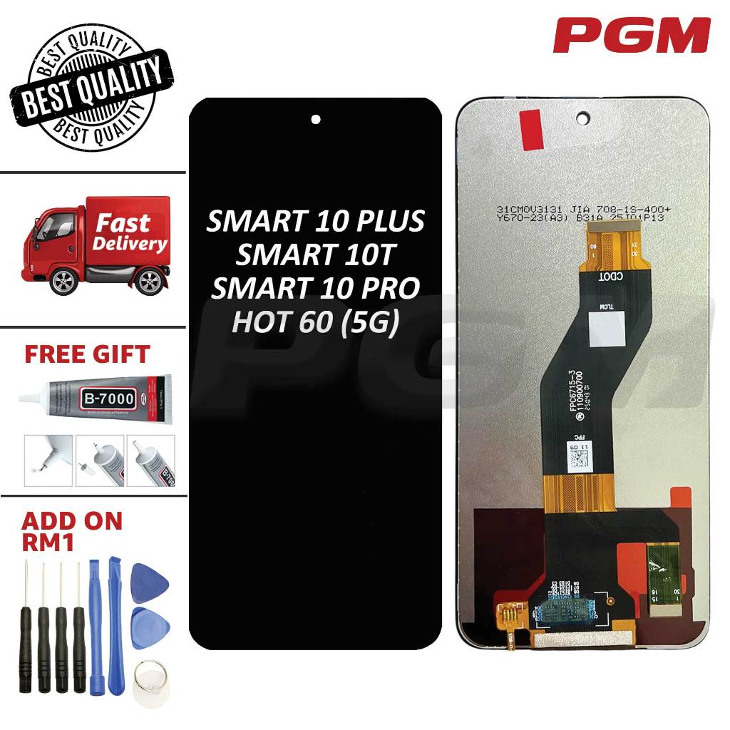 หน้าจอสัมผัส LCD DIGITIZER พร้อมสมาร์ท 10 PLUS/SMART 10/SMART 10T/SMART 10 PRO/HOT 60 5G/HOT60I/SPAR