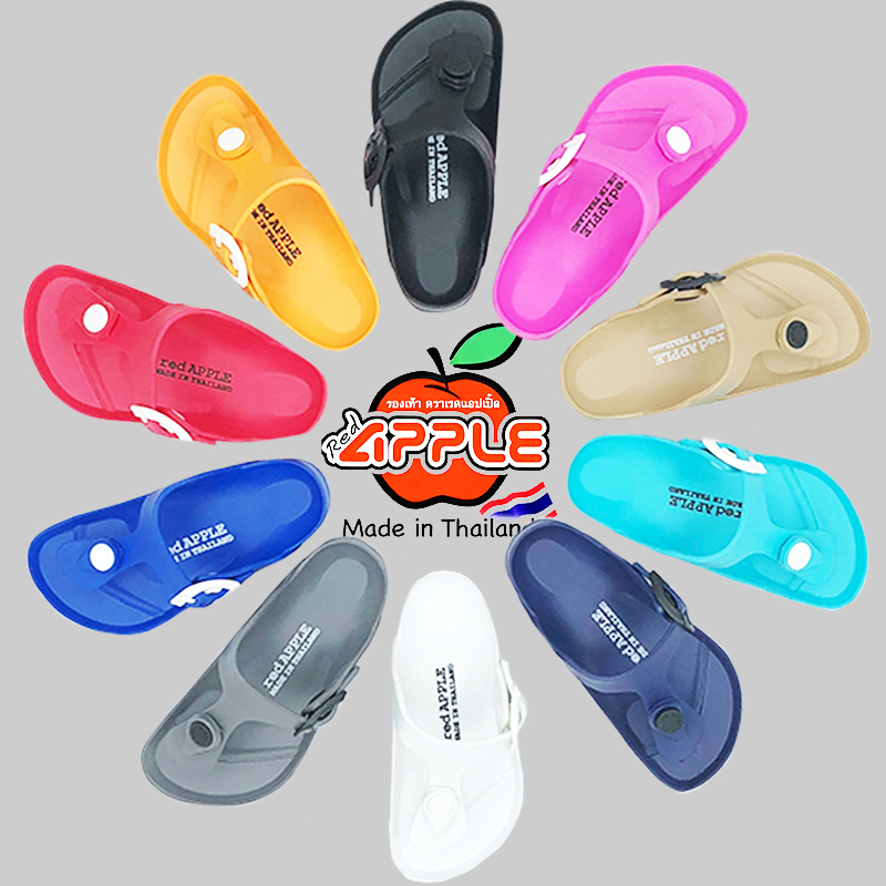 Alakad 24-35 Kids Unisex Red Apple T-Strap Kids Sandal Shoes BG2565 สีดํา