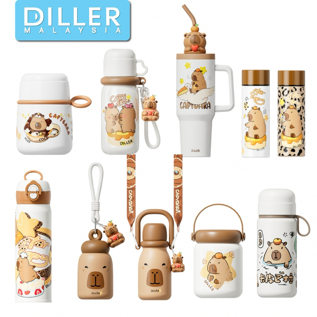 Diller Capybara Thermo Flask Bottle BPA Free Keep Hot Cold Sport C03