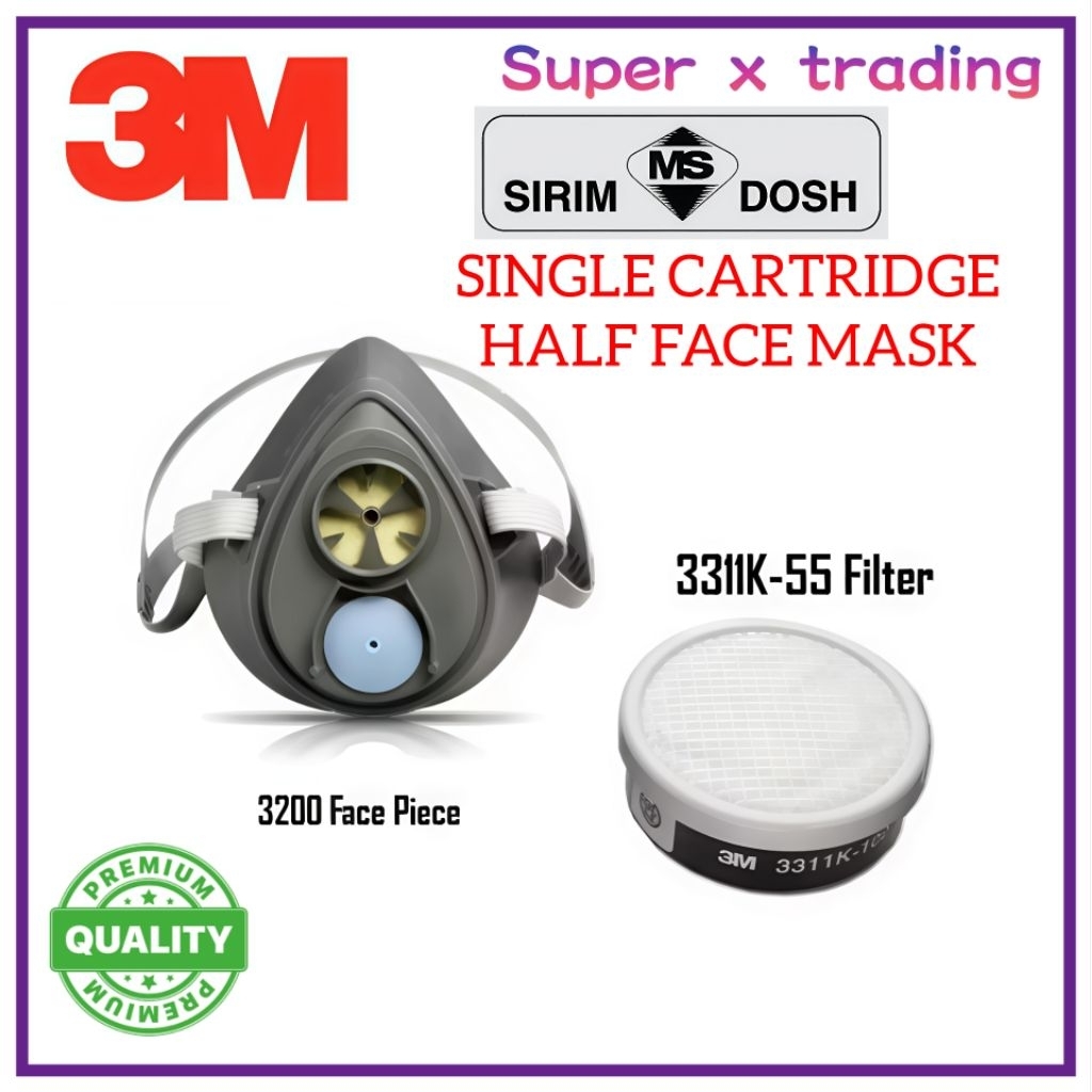 3ม 3200 + 3311เค-55 ชุดตลับเดียวช่วยหายใจ + ตลับหมึก วาปัวร์อินทรีย์/3ม 3200 หน้ากาก/3ม 3200/3ม 3200