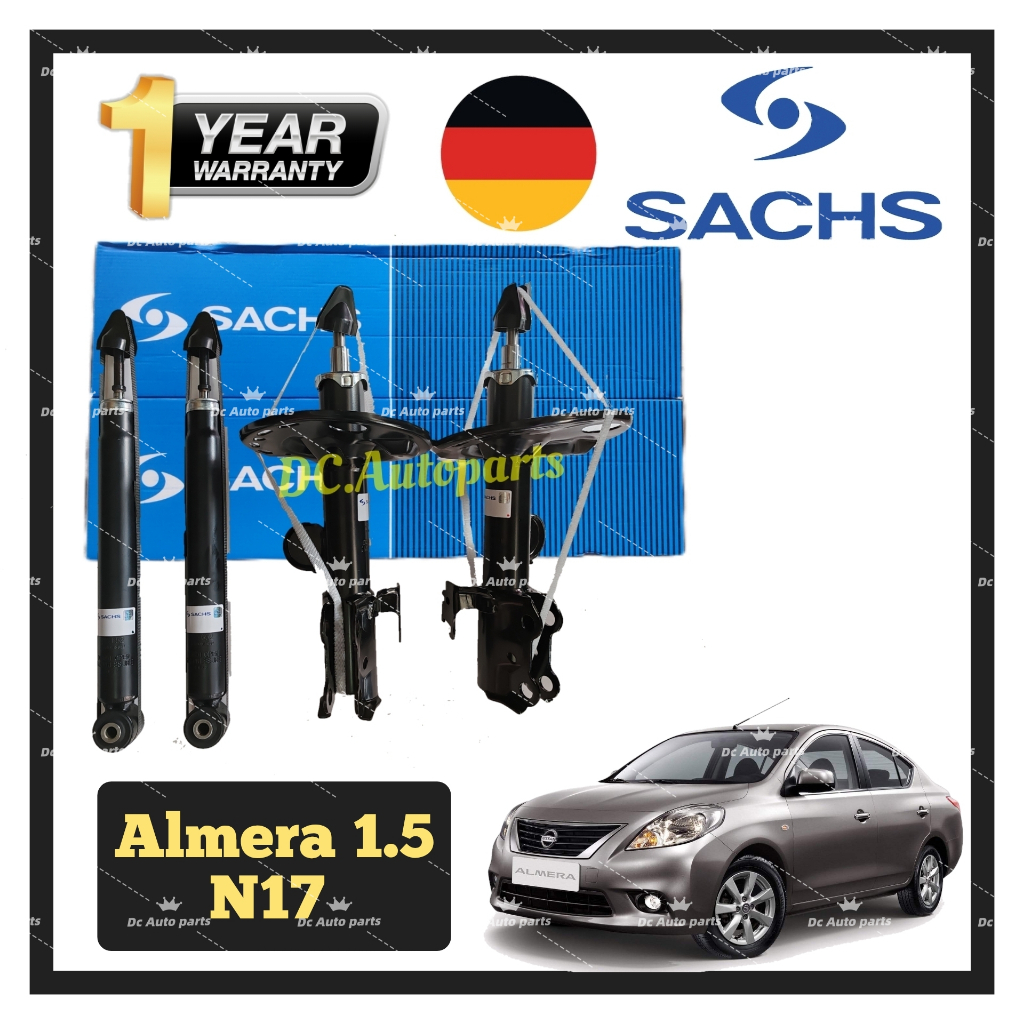 (WARRANTY 1YEAR) SACHS SHOCK NISSAN ALMERA N17 1.5 ABSORBER FRT RR ABS