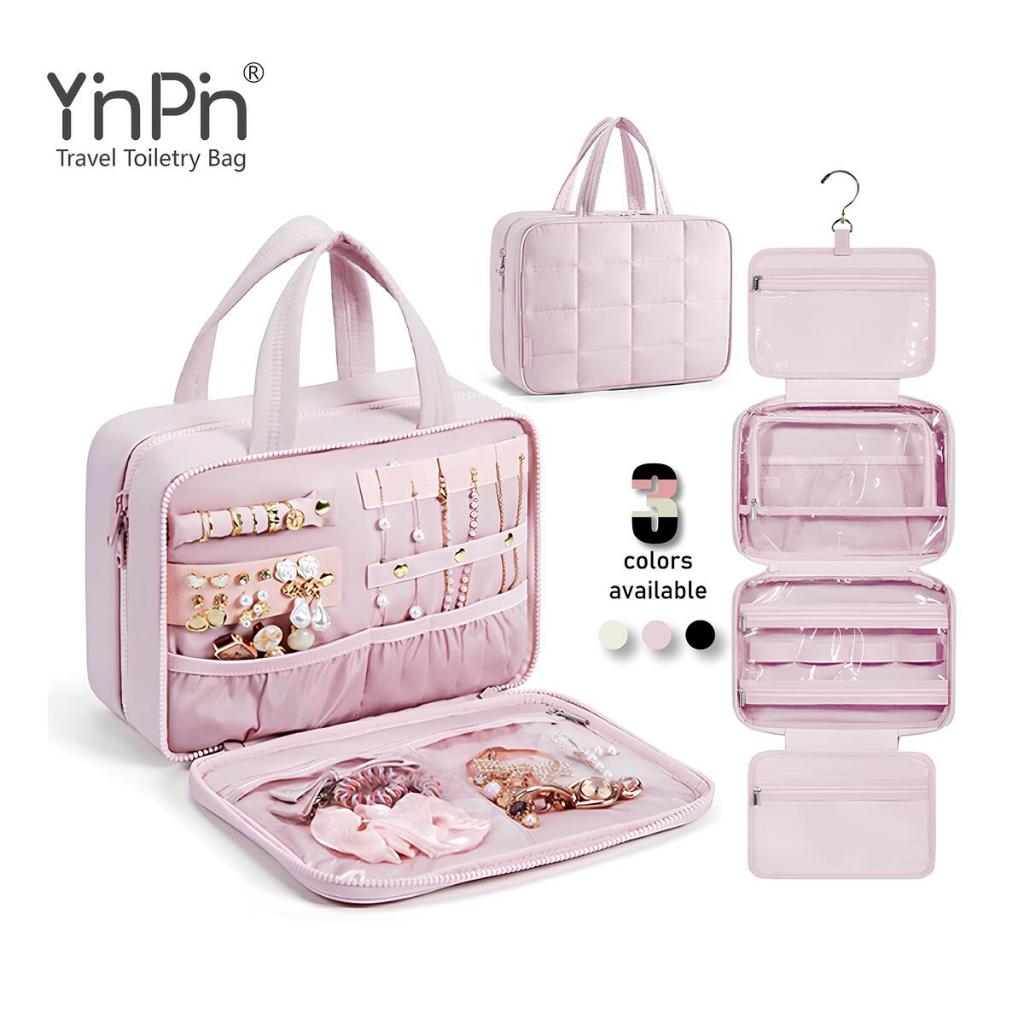 YINPIN กระเป๋าแต่งหน้าตะขอแขวนแป้งเครื่องสําอาง Beg Travel Storage Organizer กระเป๋าสําหรับผู้ชายและ