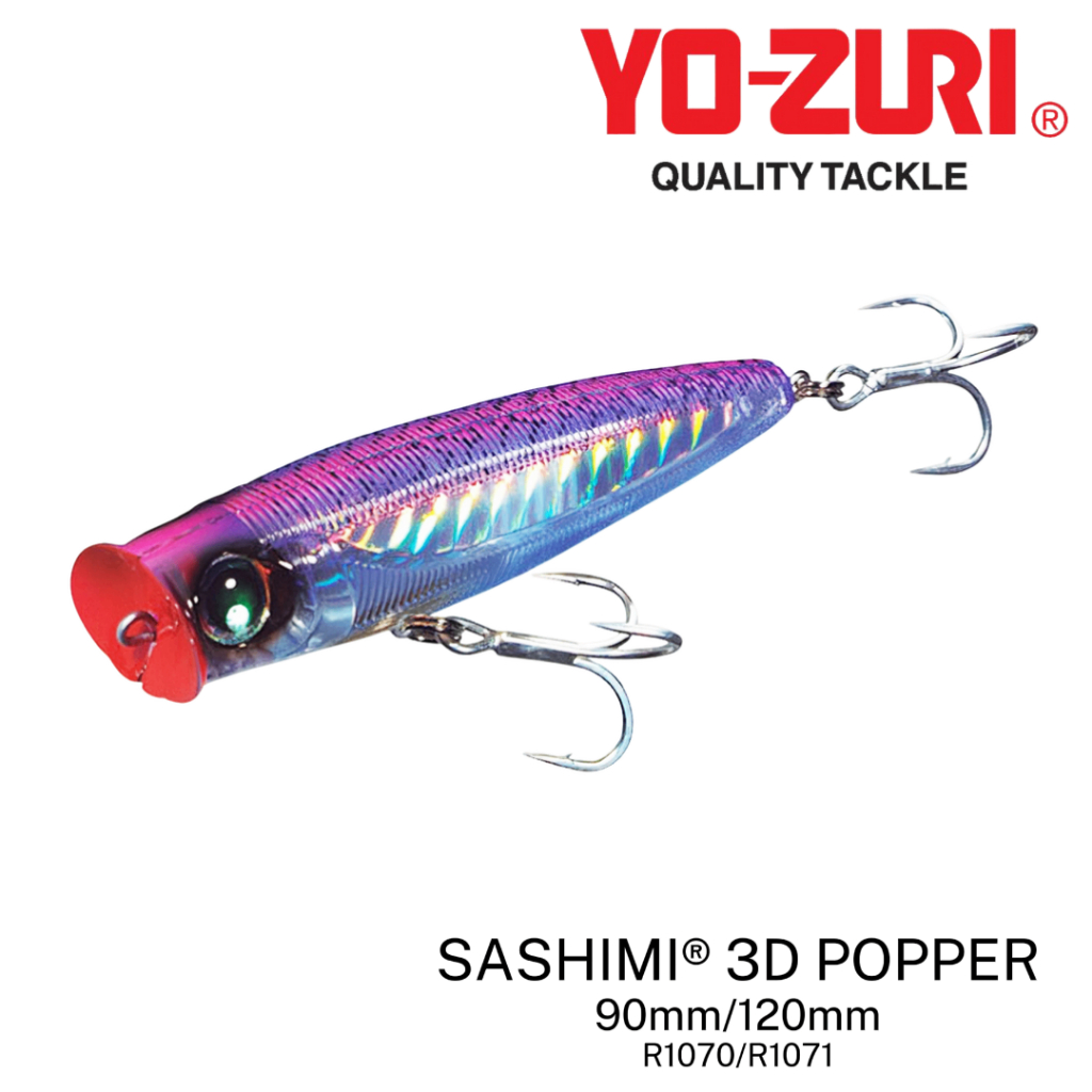 YOZURI - SASHIMI 3D POPPER 90mm/120mm FLOATING R107/R1071 POPPING TOPWATER