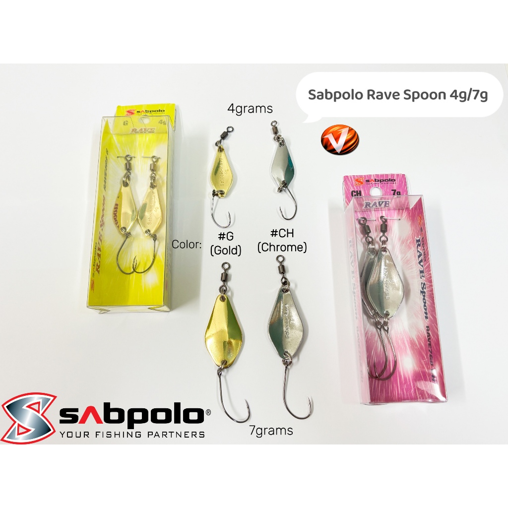 Sabpolo Rave Spoon 4g/7g Gold/Chrome Lure Sebarau Kerah Hampala Spoon เหยื่อ