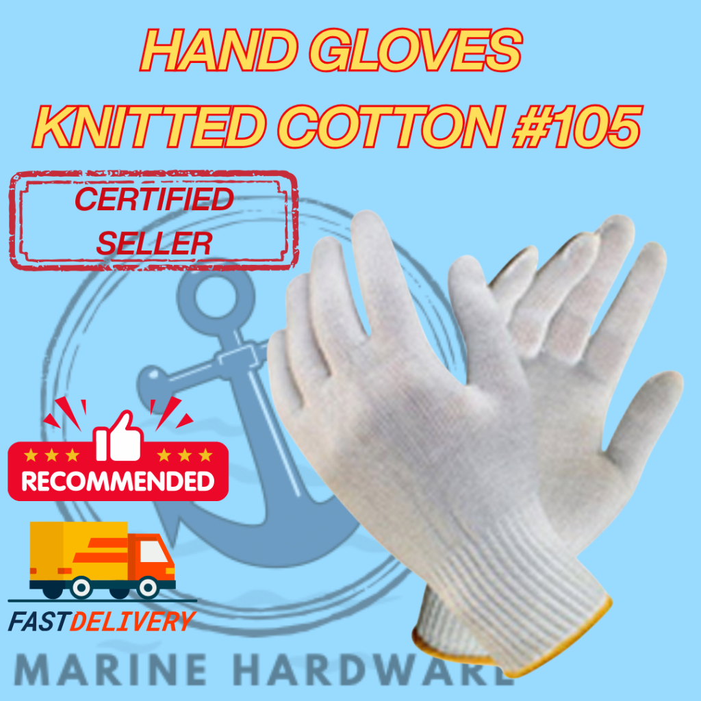 Hand Gloves 105# Cotton Knitted Safety Hand Gloves (1PAIR)
