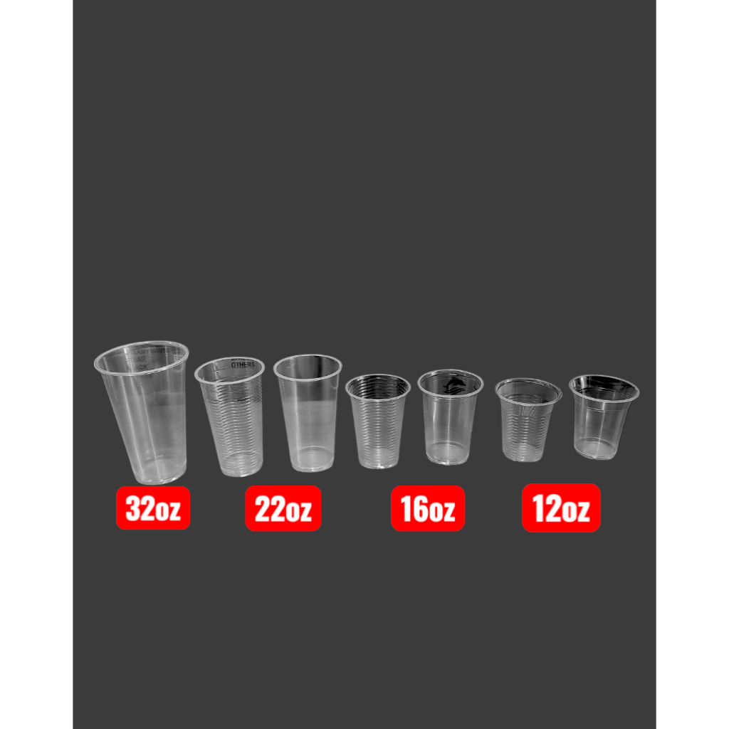CUP DISPOSABLE - EC 12oz / 16oz/22oz /32oz PP Cup 50s withFlat Lid (100 ชิ้น = 1 แพ็ค)