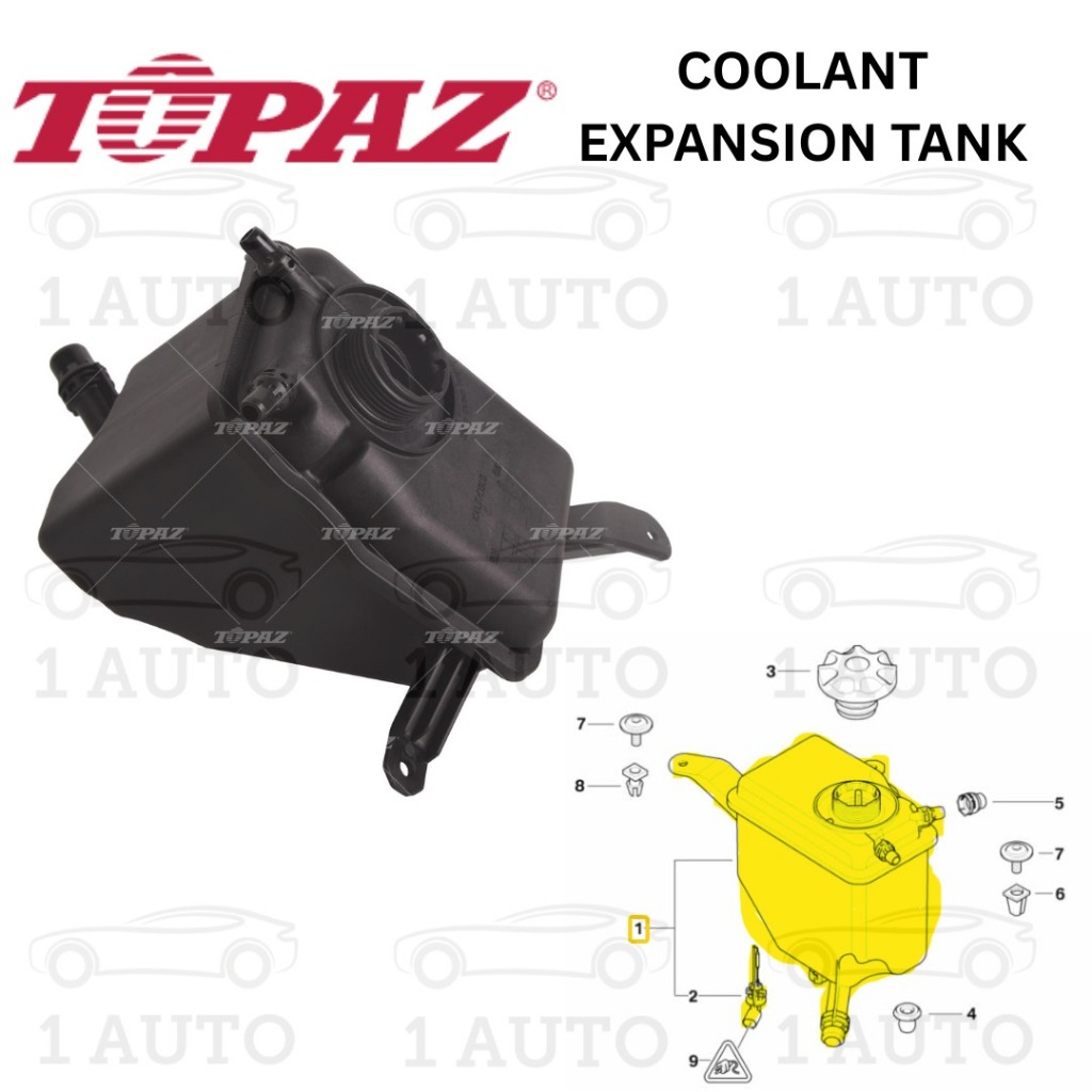 TOPAZ COOLANT EXPANSION TANK BMW E60 520i 523i 525i 530i E63 E64 630i 645i
