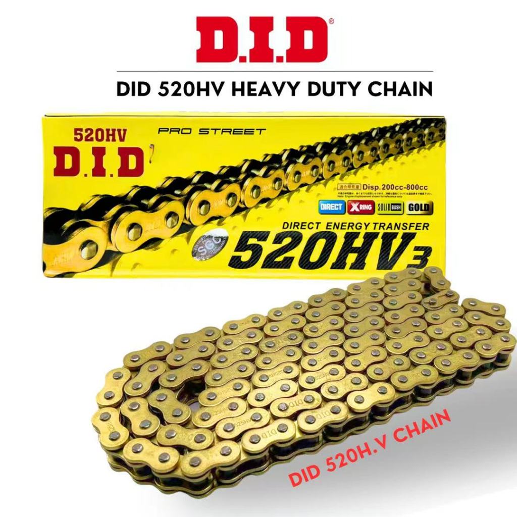 DID HEAVY DUTY CHAIN 520 - 120L CBR250 TZR250 R25 KTN200 TS250I PULSA N200 KLX250 KLX450R DTM250