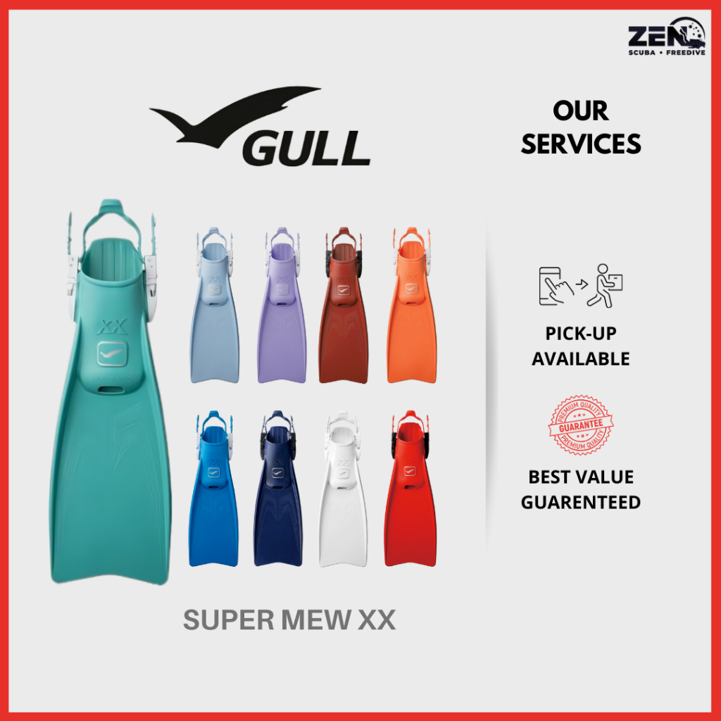 GULL Supermew XX Open Heel Fins Super Mew XX for Scuba Diving Fin