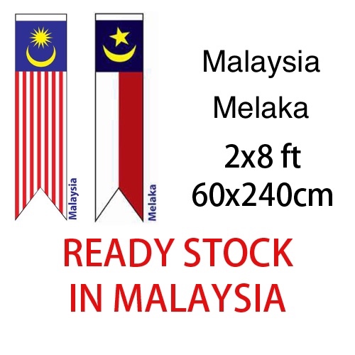 (Polyster) 2x8ft/60x240cm Bendera Melaka Flag