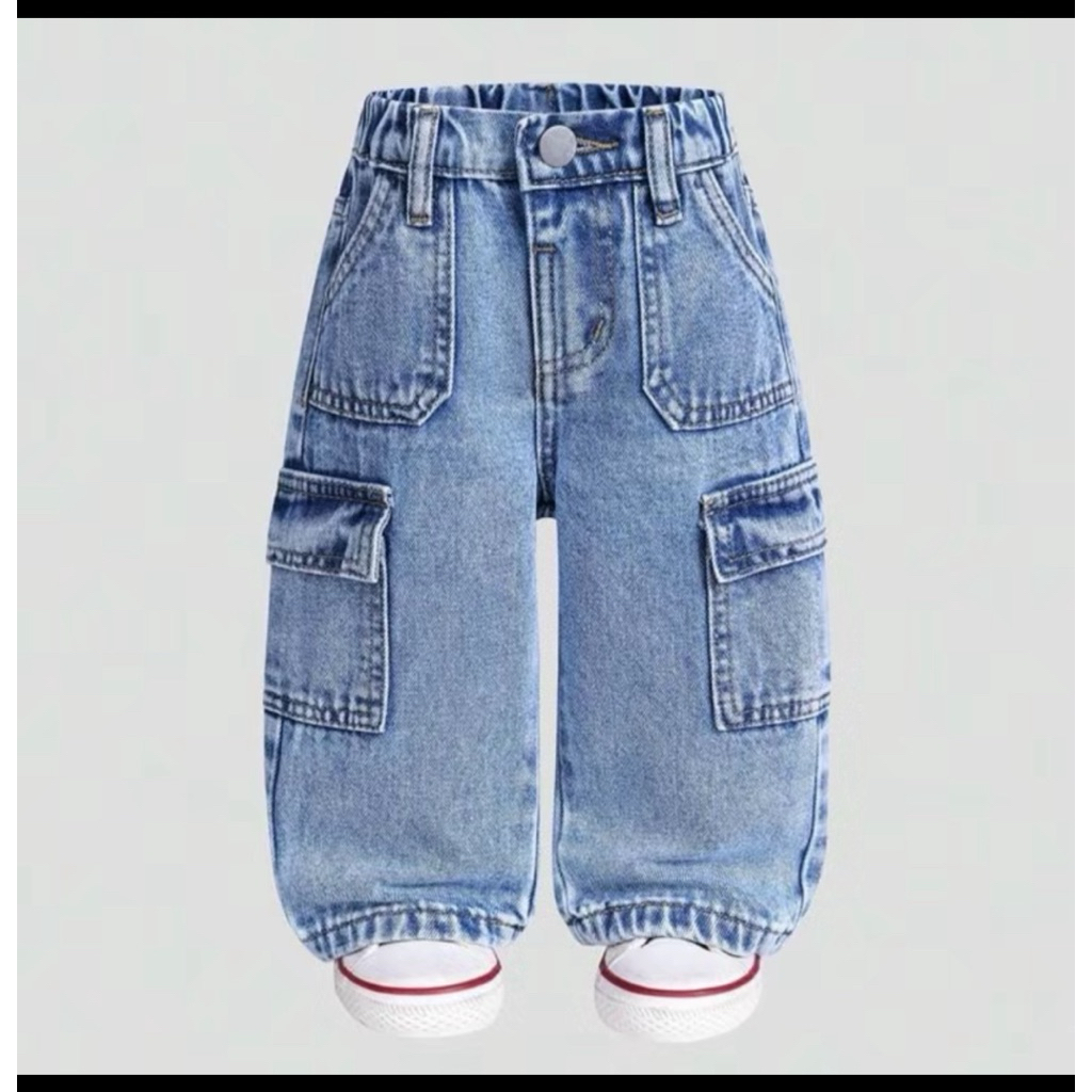 BAGGY DENIM CARGO BUDAK คุณภาพระดับพรีเมียม UNISEX/ CARGO VIRAL DENIM/SIX POCKETS CAGO BOYS/BAGGY CA