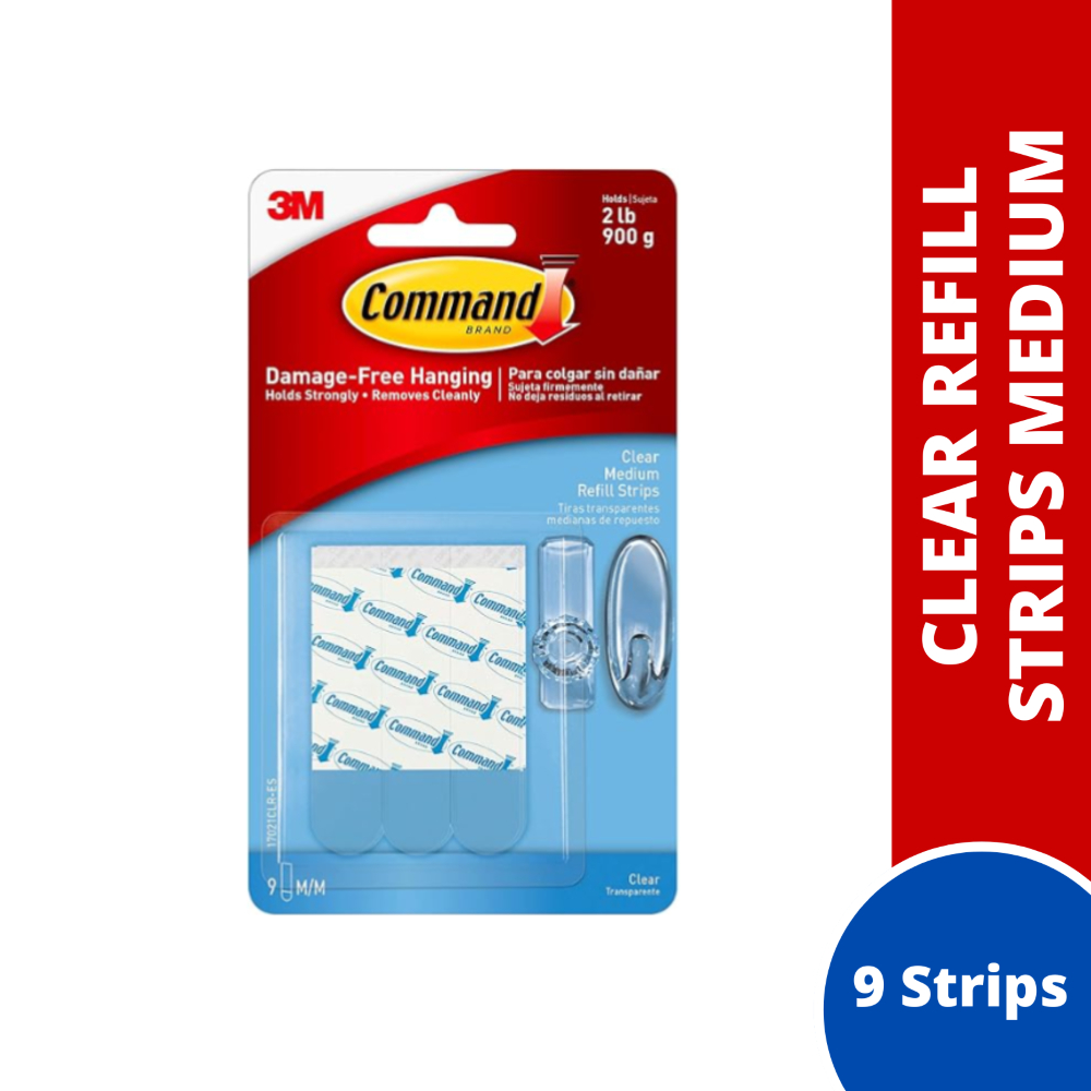 3M Command Refill Strips (กลาง/ใหญ่) / 17021 Clear Refill Strips Medium