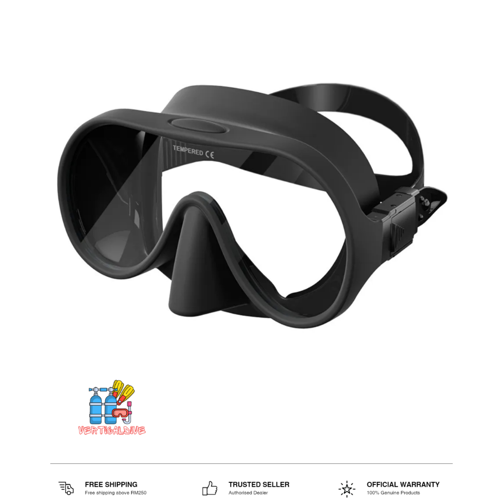 VERTICAL DIVING FRAMELESS SOFT SILICONE SCUBA DIVING และ SNOBRKELING MASK