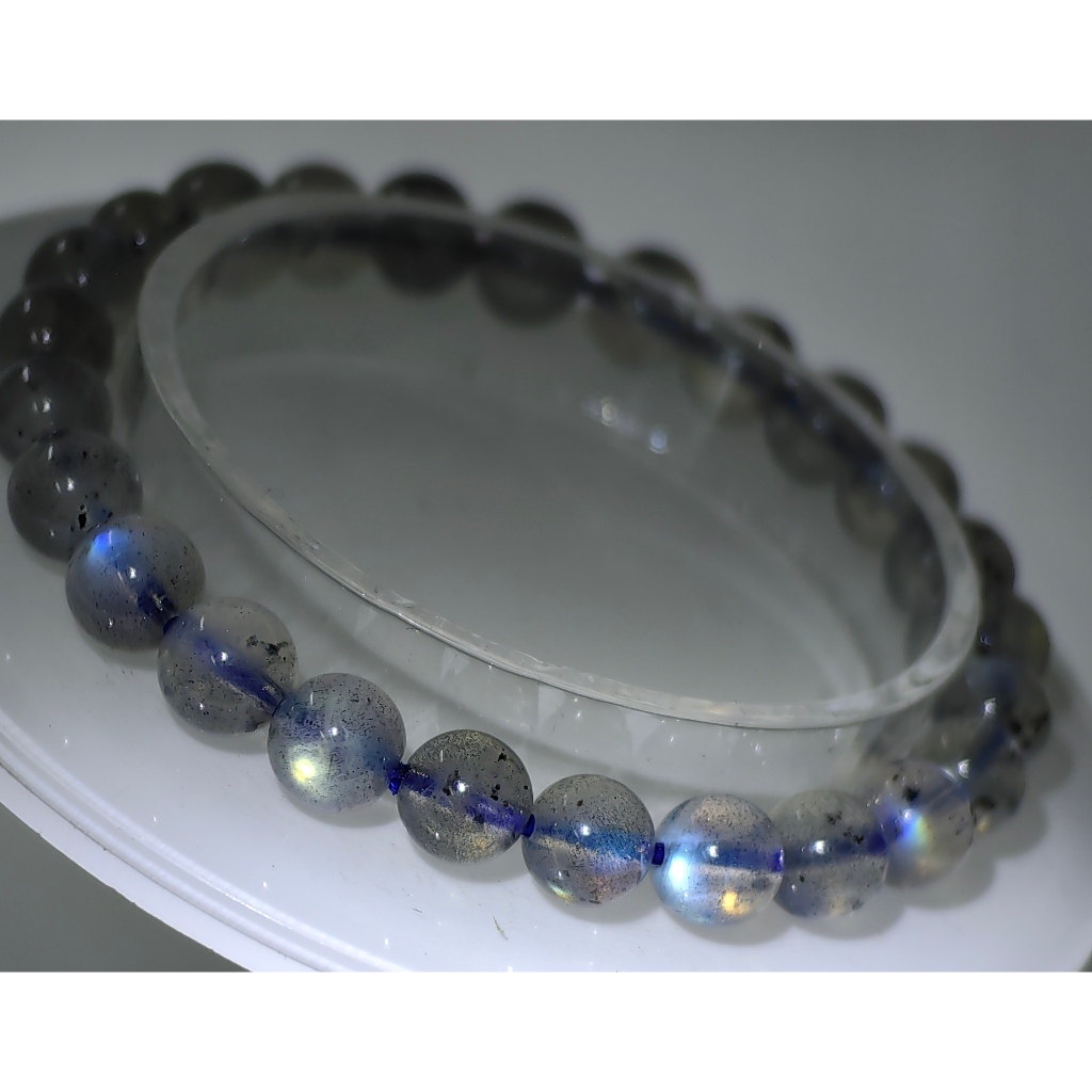 Kristal Semulajadi Labbradorit Gelang (Bulat) 6mm-7mm / สร้อยข้อมือ Labradorite คริสตัลธรรมชาติ (6mm
