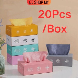 20PCS Kitchen Towel Super Absorbent Cleaning Cloth Dish cloth Wash Cloth Household Kain Lap 厨房抹布毛巾