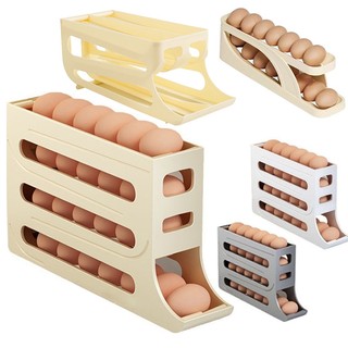 Egg Dispenser Automatically Rolling Egg Storage Box Container 2 Tier Rolling Egg Organizer