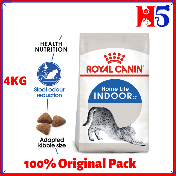 ROYAL CANIN Indoor 27(4KG) Makan Kucing/ อาหารแมวแบบแห้ง/ อาหารสัตว์เลี้ยง