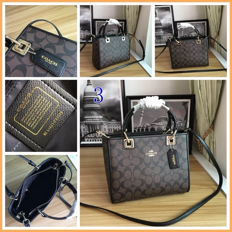 Coach กระเป๋าถือผู้หญิง messenger กระเป๋าสะพายทรงสี่เหลี่ยม 57568