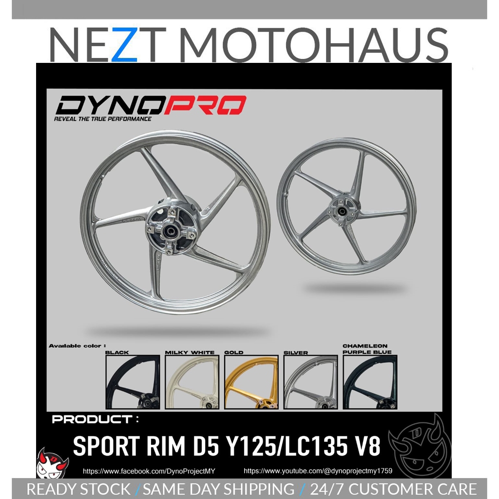 DYNOPRO SPORT RIM D5 Y125Z / LC135 V8 1.6 / 1.6 (BLACK/MILLY WHITE/GOLD/SILVER/CHAMELEON PURPLE BLUE