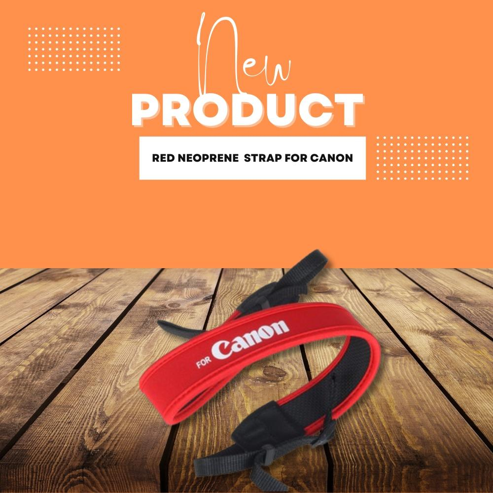 สายคล้องไหล่คอ Neoprene สีแดงสําหรับ Canon DSLR