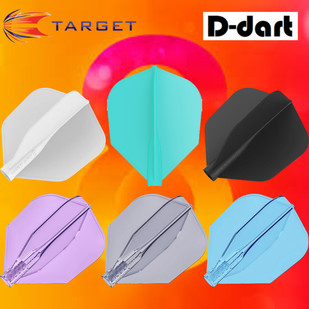 TARGET 8 FLIGHT DARTS FLIGHT - 7 สี NO6 SHAPE DART FLIGHTS 3 ชิ้น/แพ็ค