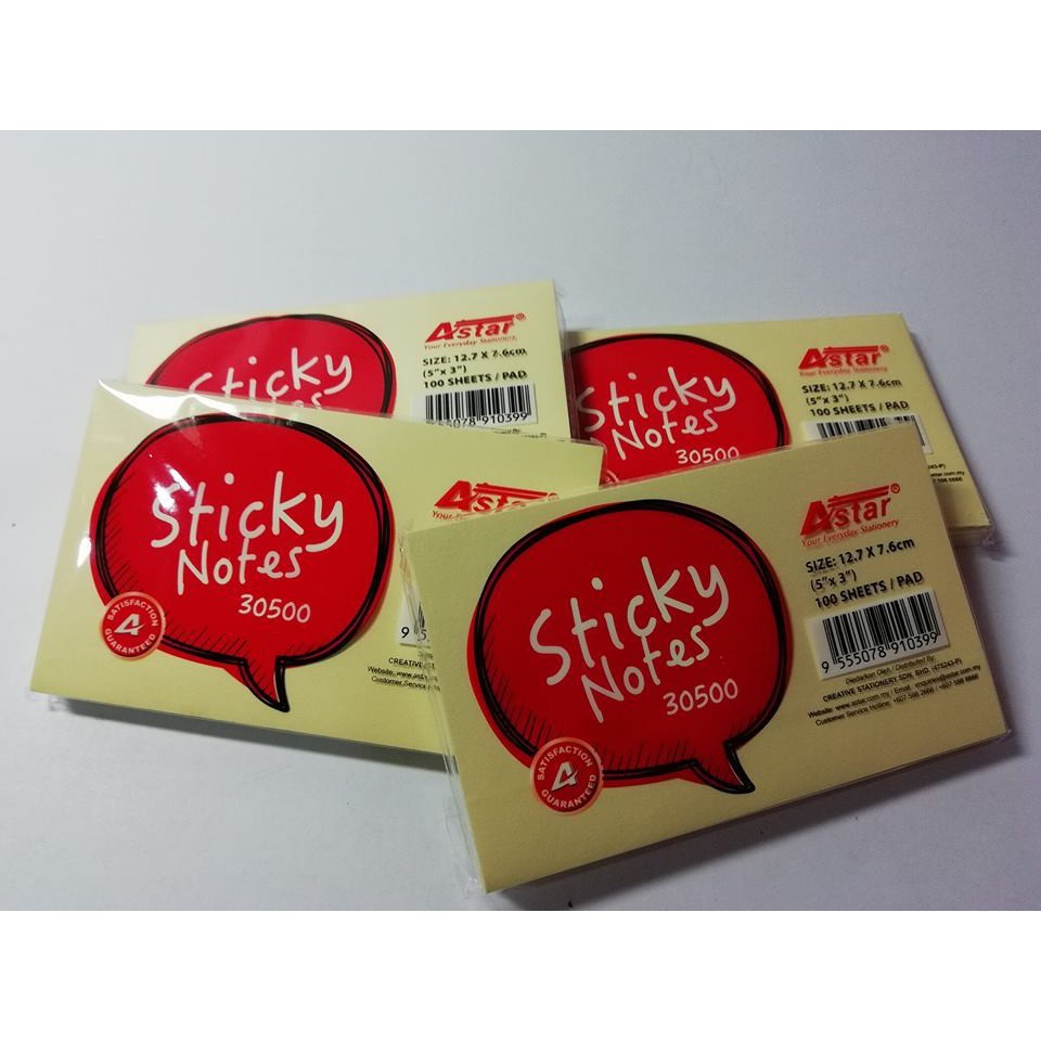 ASTAR Sticky Notes / 便利贴 30500 (5"x3") (12.7x7.6cm) (ราคา 1 ชิ้น)