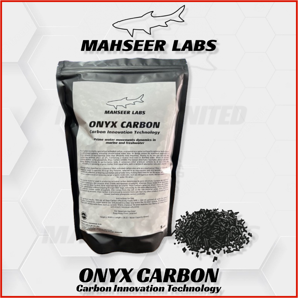 Mahseer Labs Bio Activated Onyx Carbon สําหรับตู้ปลาและชาม (1 กก./1 ลิตร)