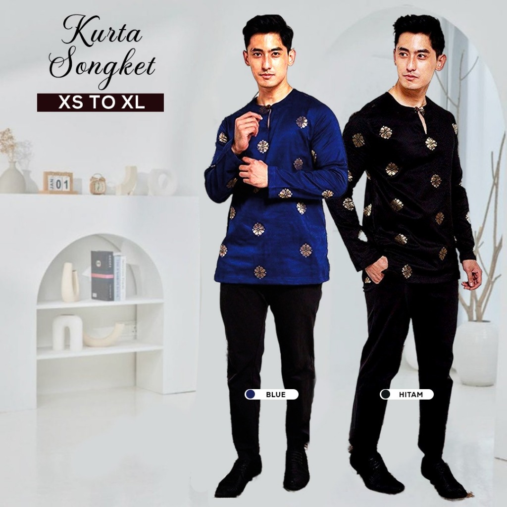 Kurta Songket | Size XS-2XL | By Songket Elite | 100% Cotton | Raya | All Size Available