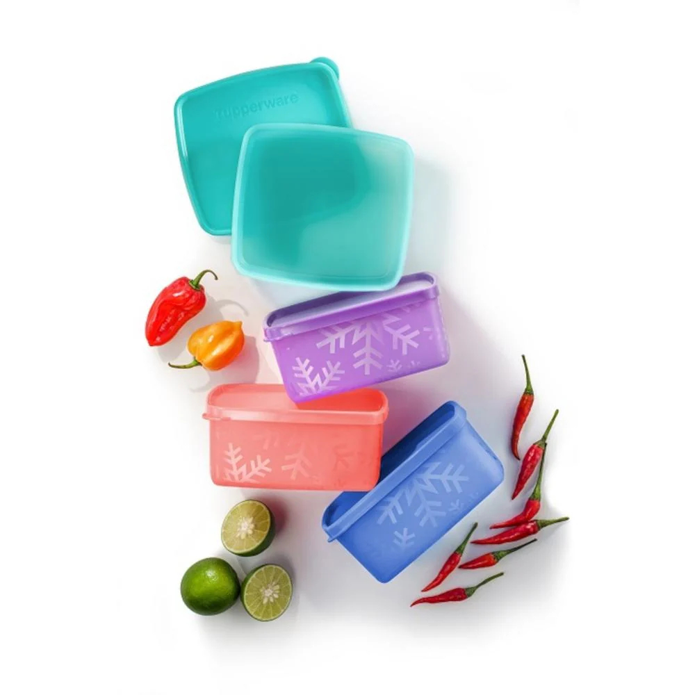 TUPPERWARE Snowflake Square Round 400ml 4PCS SET!! ราคา ถูก จํากัด ! ทัปเปอร์แวร์ เกล็ดหิมะ 400มล. คุณภาพสูง